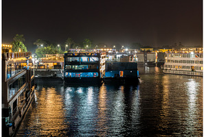 Many Egyptian Nile cruise boats, a Transportation Photo by Backyard Stock
