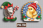 Christmas Animal Embroidery Clipart, a Seasonal Illustration by protabsorkar11 (Thumbnail 2 of 10)