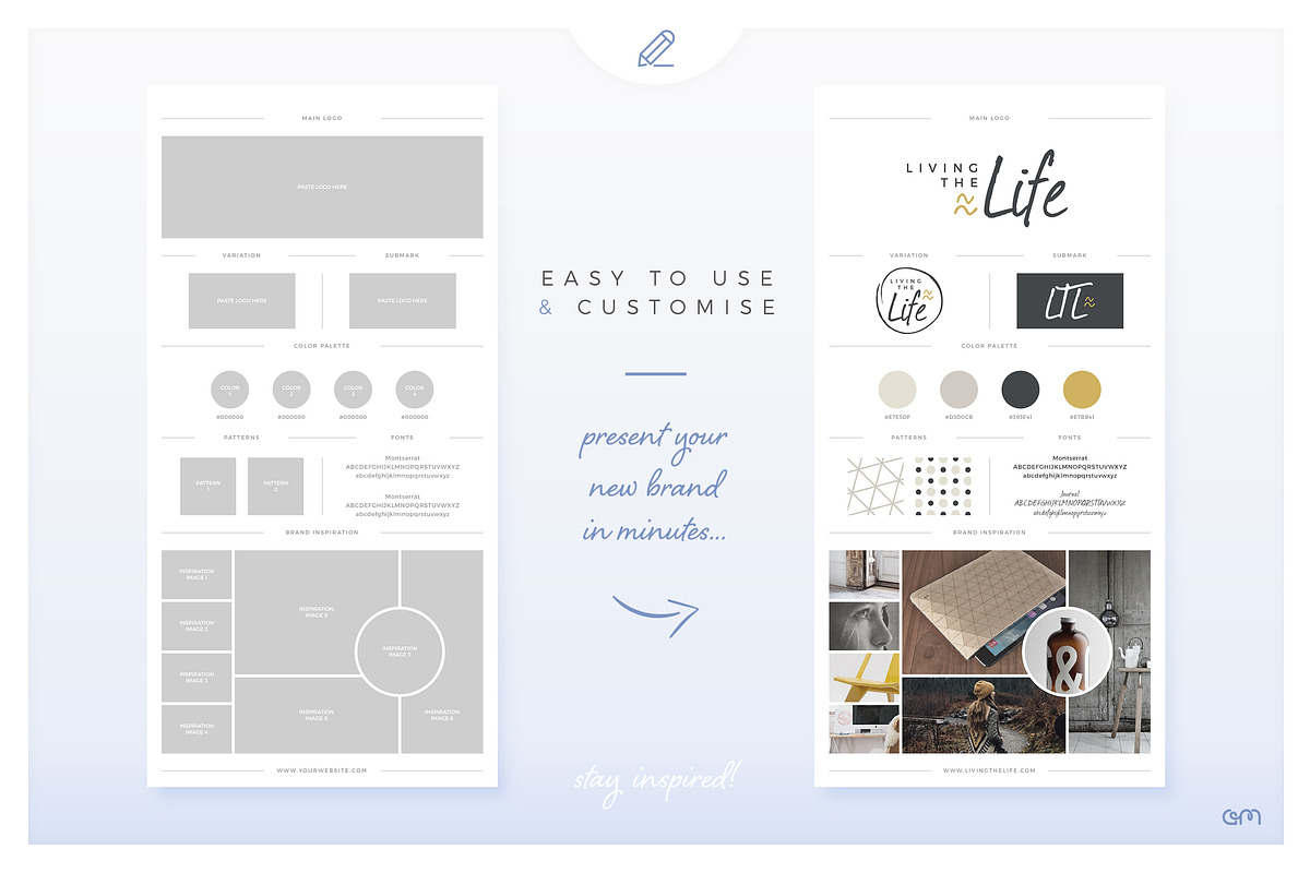 Brand Boards / Style Tiles VOL 2, a Templates & Theme by AM Studio (Photo 3 of 11)