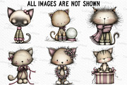 Whimsical Christmas Cat Clipart, an Illustration by Craft Nest (Thumbnail 4 of 6)