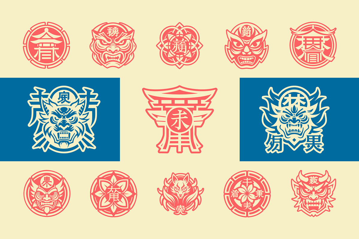 Japanese Kanji Symbols, a Solid Icon by Creative Stall (Photo 6 of 9)