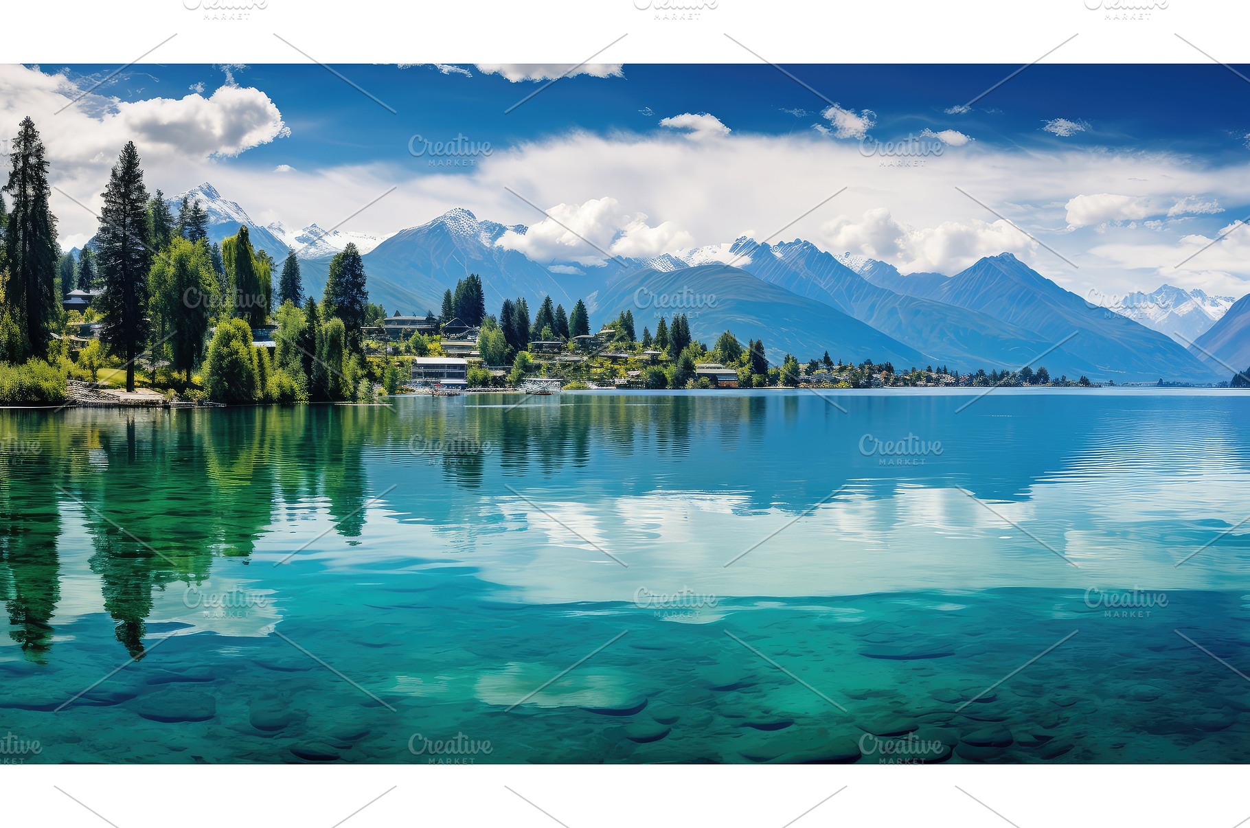 water lake city ai generated, a Sports & Recreation Photo by pikepicture