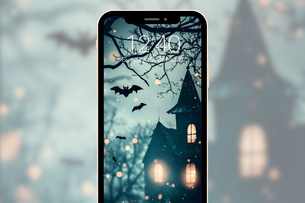 Spooky Halloween Phone Wallpaper, a Graphic by Kalindiprints (Photo 2 of 6)