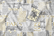 Vintage Travel Typography Pattern, a Pattern Graphic by StudioGlouna (Thumbnail 4 of 7)