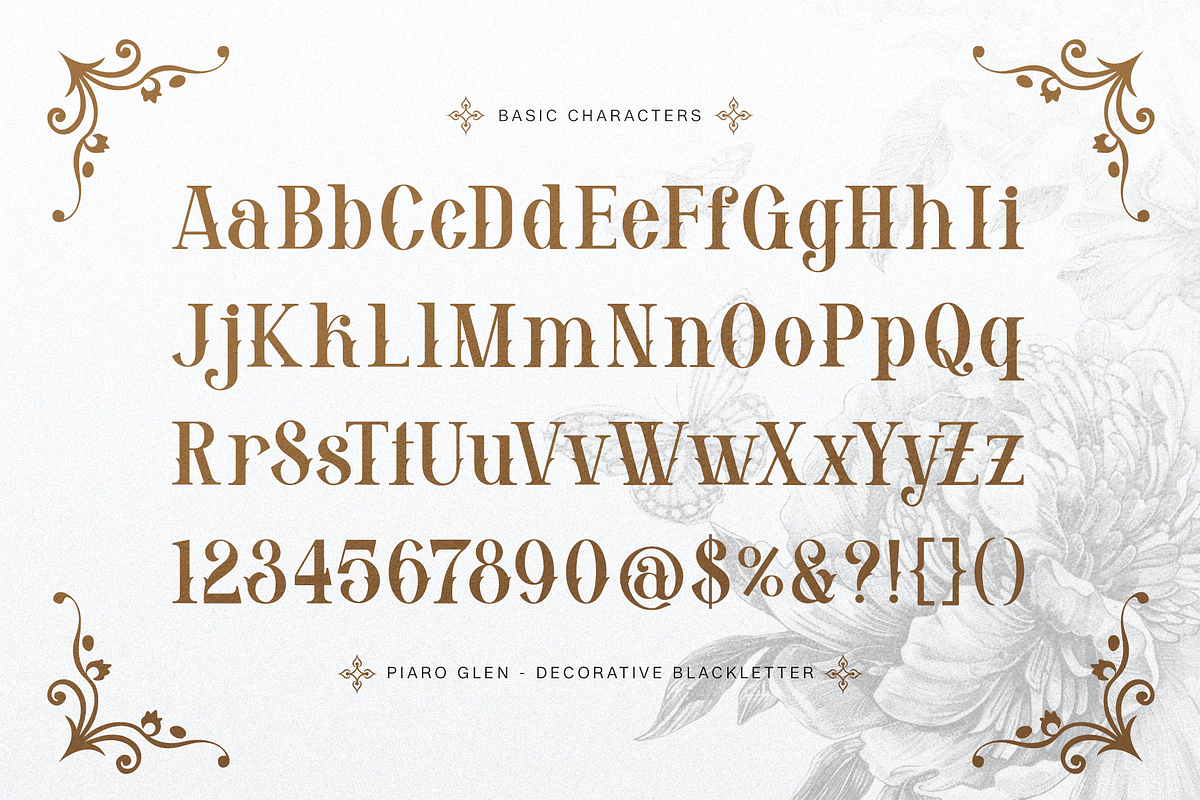 Piaro Glen | Serif Blackletter, a Blackletter Font by Denustudios (Photo 9 of 11)