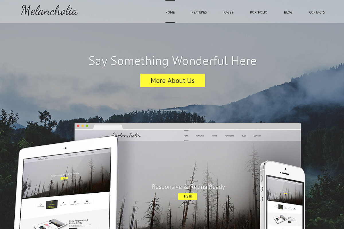 Melancholia Bootstrap  Template, a Bootstrap Template by IceTemplates (Photo 1 of 3)