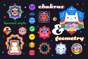 Chakras & geometry  kawaii style, an Animal Illustration by Alena (Thumbnail 1 of 6)