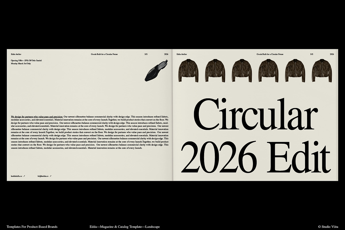 Horizontal Magazine Template⸻Edda, a Magazine Template by Studio Viita (Photo 2 of 9)