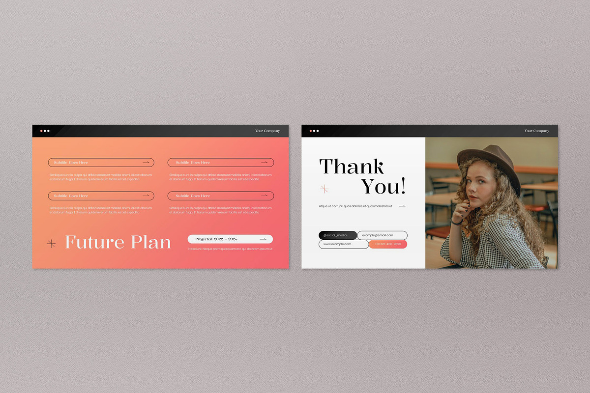 Orange Fashion Company PPT, a Presentation Template by graphicook (Photo 4 of 4)