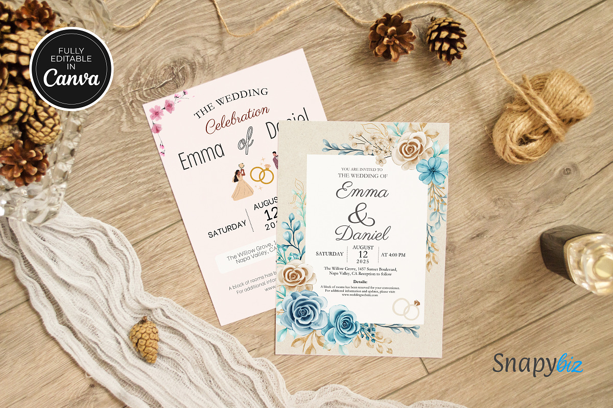 Modern Beige Wedding Invitation Temp, an Invitation Template by Snapybiz (Photo 4 of 8)