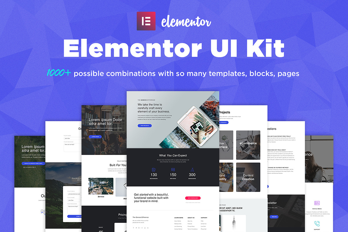 Elementor UI Kit, Templates, Blocks, an UI Kit Template by Elementor Market (Photo 1 of 5)