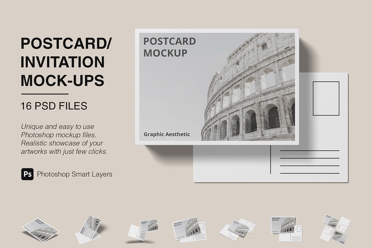 Postcard Invitation Mockup Bundles, a Card Template by Graphic Aesthetic (Photo 1 of 22)