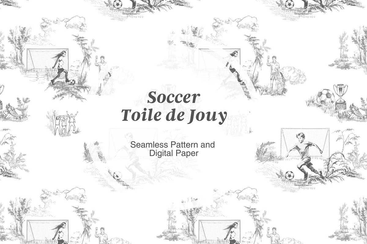 Soccer Toile de Jouy Pattern, a Background Graphic by Hughes Studio (Photo 1 of 8)
