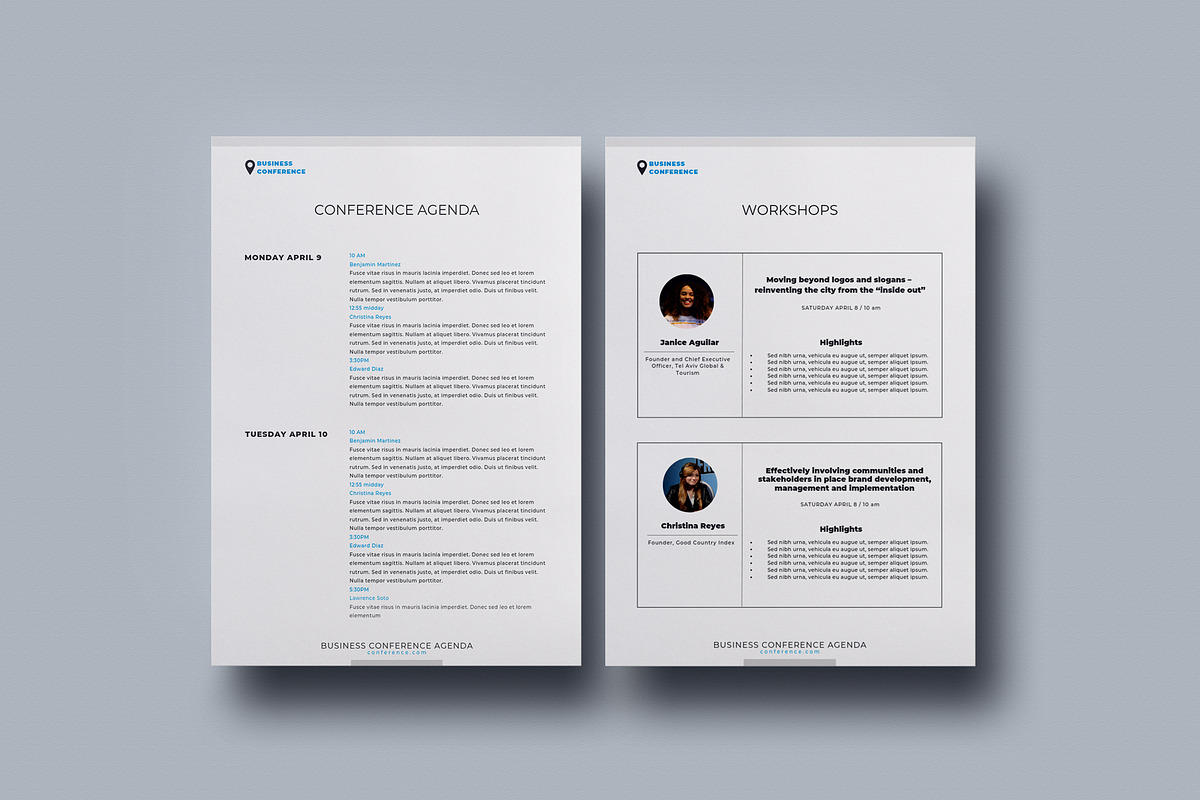 Conference Agenda Canva Template, a Brochure Template by 3.14&Co (Photo 3 of 5)