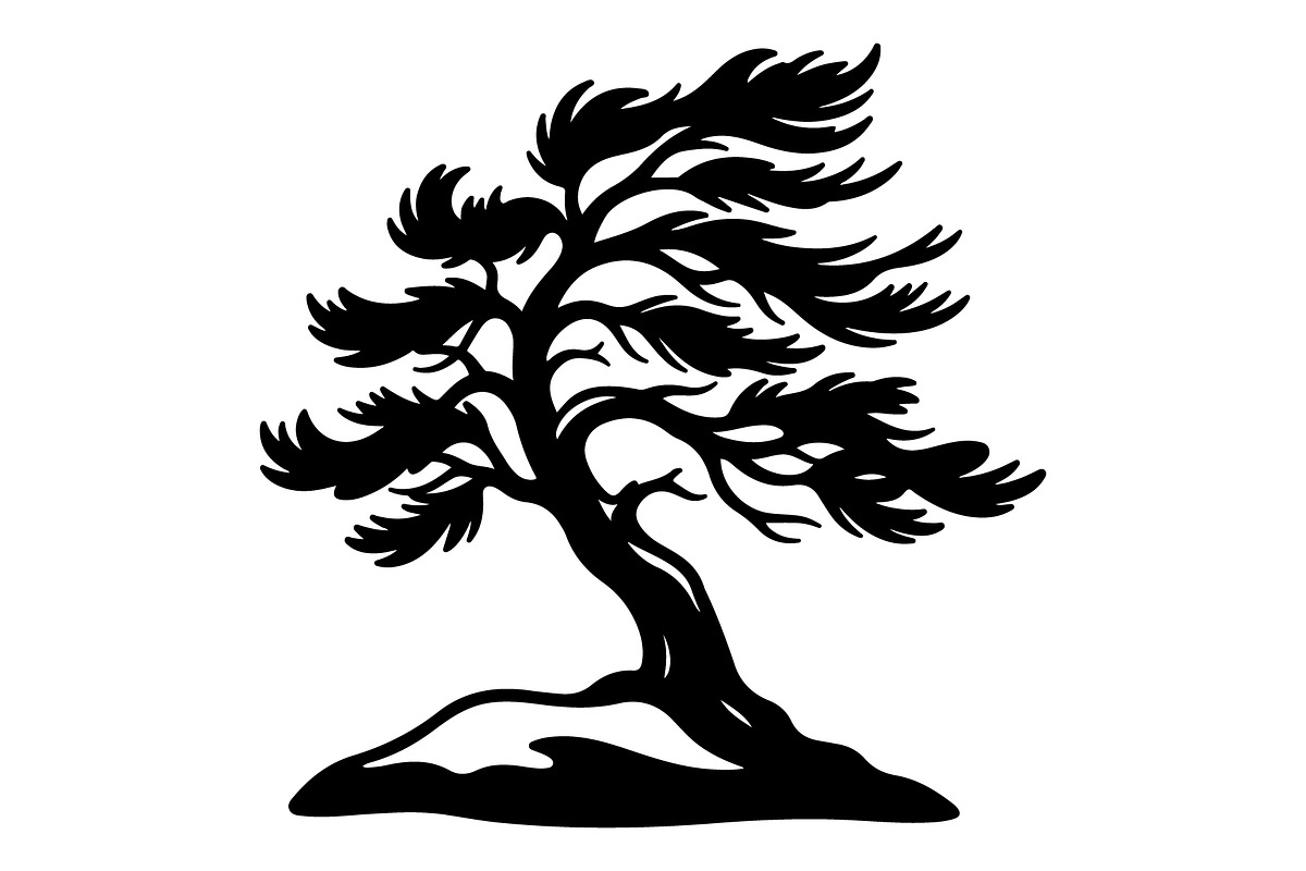Windblown Tree Silhouette, an Object Illustration by Gfx_Store (Photo 7 of 16)