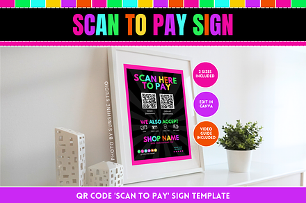 Neon Scan to Pay Sign