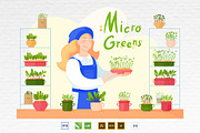 Microgreens Vector Set 1, a Food Illustration by ElenaKovalyova (Thumbnail 9 of 21)