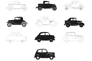 Cars Outlines & Silhouettes Set 3