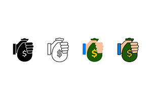 Various styles of a hand holding a, an Object Illustration by skripnikbb
