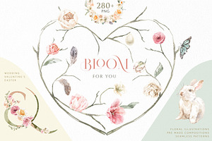 -20% Bloom Floral Watercolor Bundle