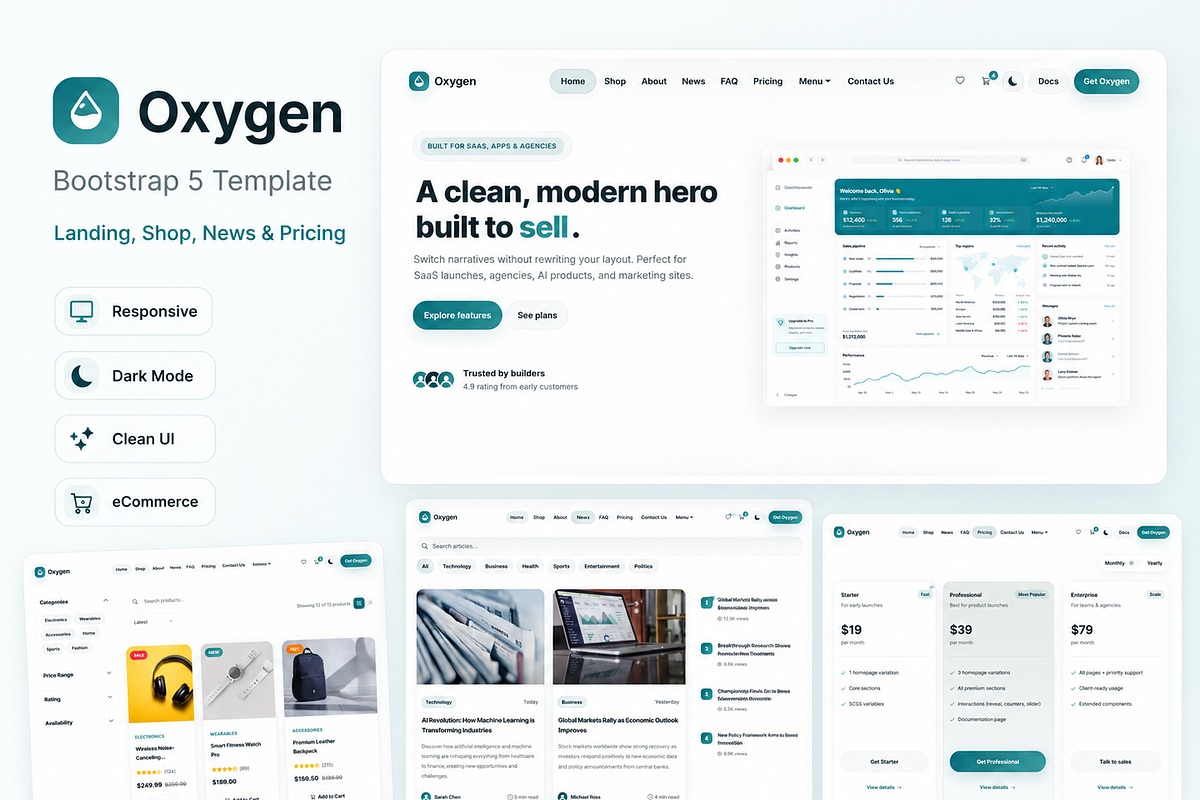 Oxygen Aura Bootstrap 5 Template, a Bootstrap Template by GeorgeMichel (Photo 1 of 11)