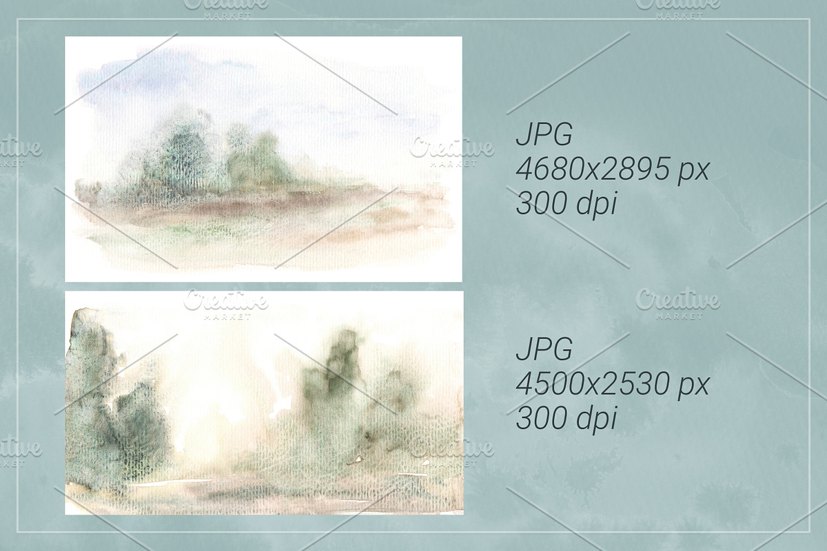 Abstract watercolor landscapes, a Background Graphic by SweetRenieDesigns (Photo 2 of 6)