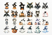 Watercolor Cute Halloween Cliparts =, an Illustration by Nicolle's Colorful Art (Thumbnail 4 of 7)