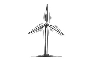 Wind Turbine Renewable Energy, an Illustration by AlexArt