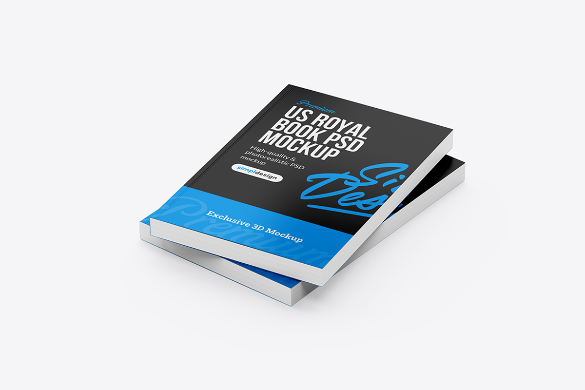 US Royal Softcover Book Mockup, a Books & Magazine Mockup by SimplDesign (Photo 13 of 13)