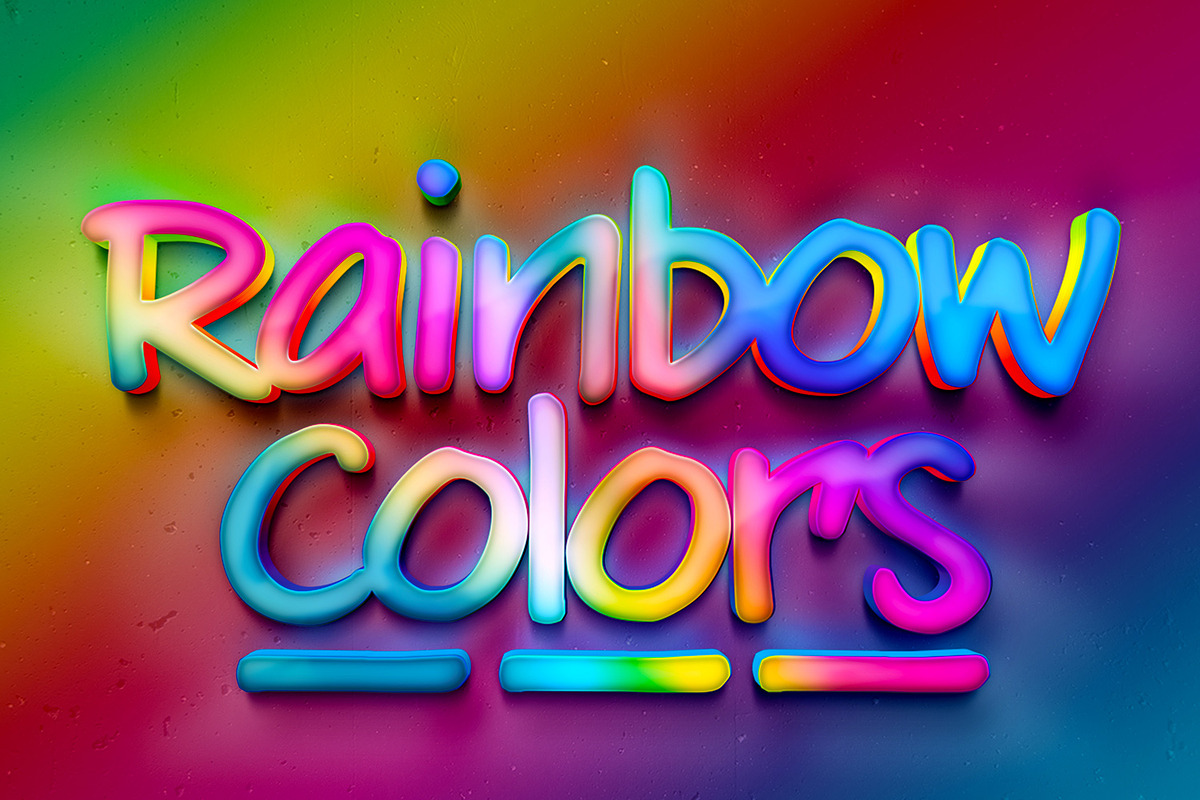 Rainbow Colors Photoshop Text Effect, a Layer Style Add-On by angelicafx (Photo 3 of 7)