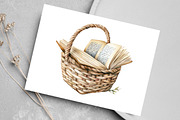 Watercolor Rustic Library Clipart, an Illustration by Canvas Craft (Thumbnail 6 of 7)