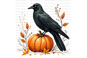 Crow and Pumpkin Scenes, an Animal Illustration by Bloom Craft Creations (Thumbnail 2 of 12)