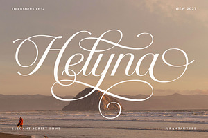 Helyna Elegant Script Font, a Script Font by RantautypeStudio