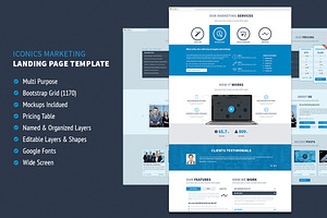 Iconic Marketing PSD Landing Page