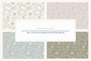 Pastel Floral Toile Digital Paper