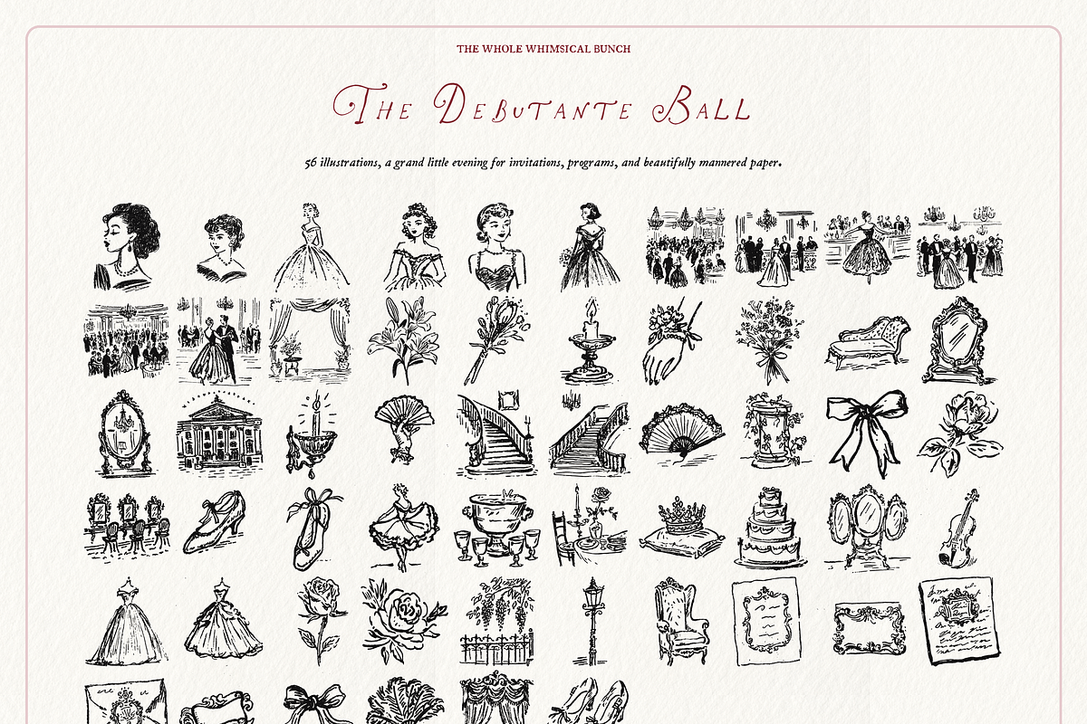 Black Tie Clipart Bundle, Gala Set, an Object Illustration by The October Creative (Photo 8 of 13)