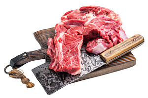 Beautifully marbled raw beef neck meat, perfect for enhancing yo, a Food & Drink Photo by composter-box@mail.ru