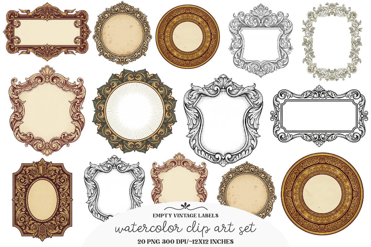 Empty Vintage Labels clipart, an Illustration by GatewayDesign (Photo 1 of 6)