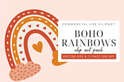 Boho Rainbows Clipart & Vector, an Illustration by Printable Pretty Studio (Thumbnail 3 of 4)
