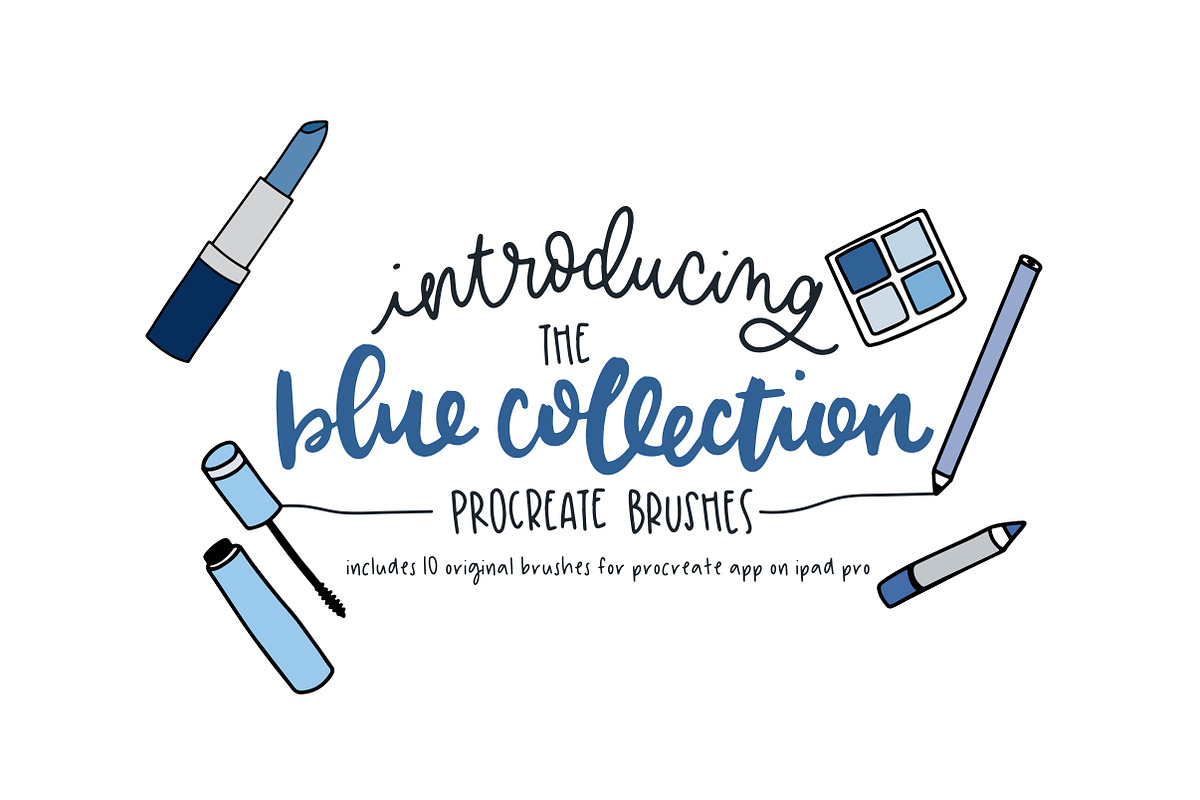 The Blue Collection - Procreate, a Brush Add-On by OnTheSpotStudio (Photo 1 of 11)