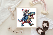 4th July USA Flag Raccoon Dinosaur P, an Illustration by CraftArtStudio (Thumbnail 4 of 4)
