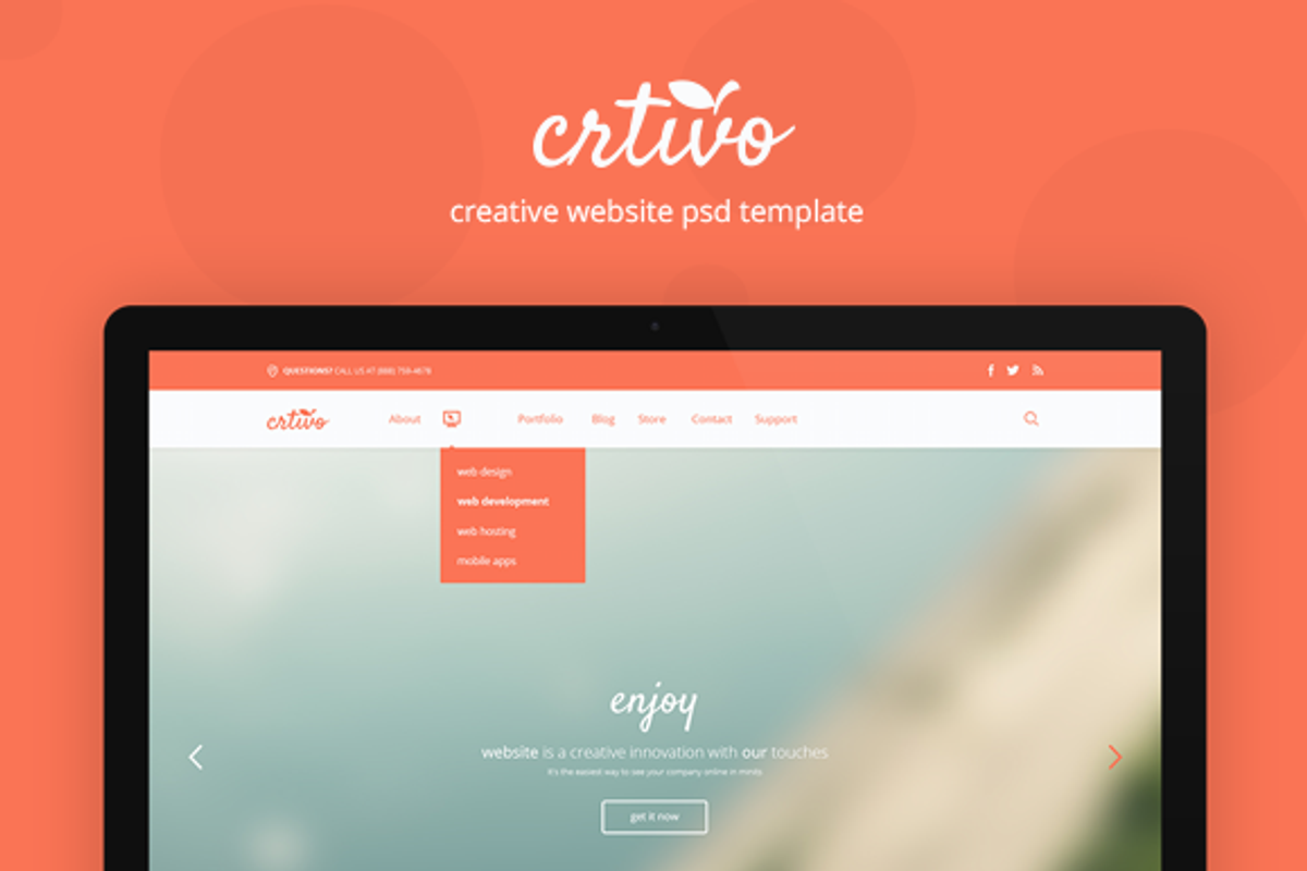 CRTIVO - Creative One Page (7 PSD), a Landing Page Template by Pixvar Studio (Photo 1 of 5)