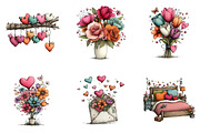 Valentines Day Love Clipart, an Illustration by CreationArt (Thumbnail 2 of 7)