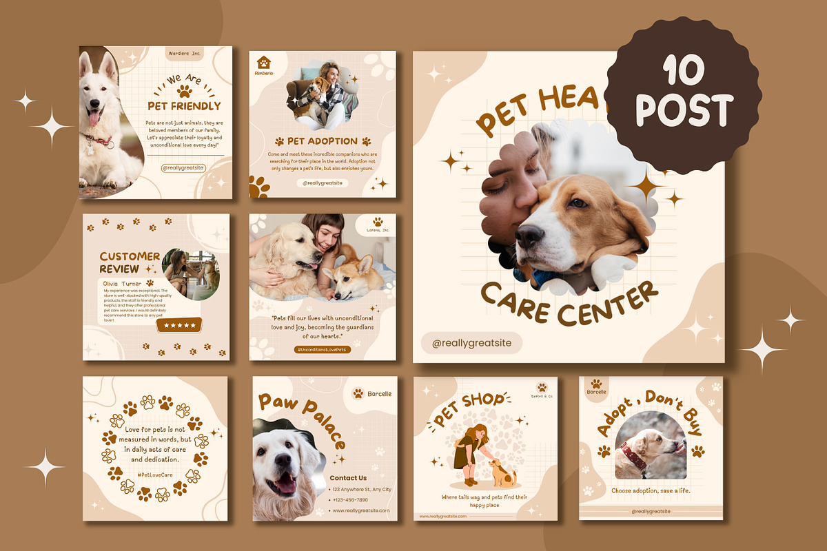 10 Editable Canva Post for Pet Care, a Social Media Template by TemplateCastleStore (Photo 2 of 7)