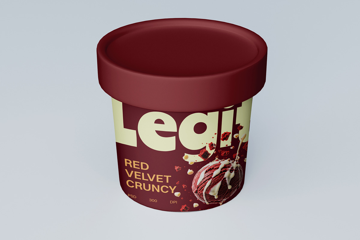 Ice Cream Packaging Mockup, a Packaging Mockup by SLAB! Design (Photo 3 of 7)