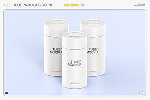 Paper Tube Package Mockup Set 2