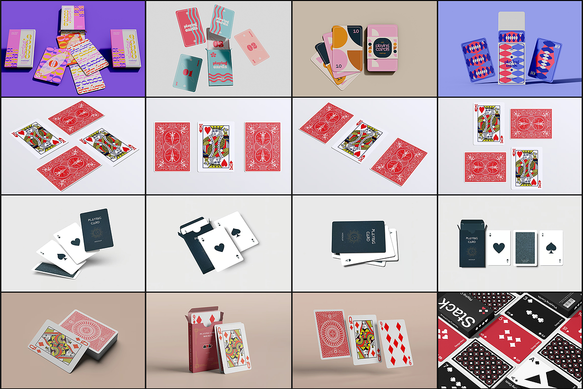 61 PLAYING CARDS MOCKUPS BUNDLE, a Packaging Mockup by Xtrahive (Photo 2 of 5)