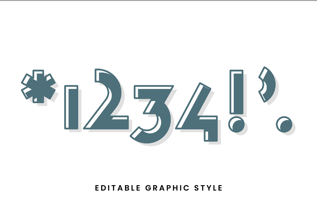 Retro Minimal Outline Text Effect preview 2
