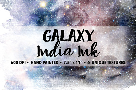 Galaxy India Ink Wash Backgrounds