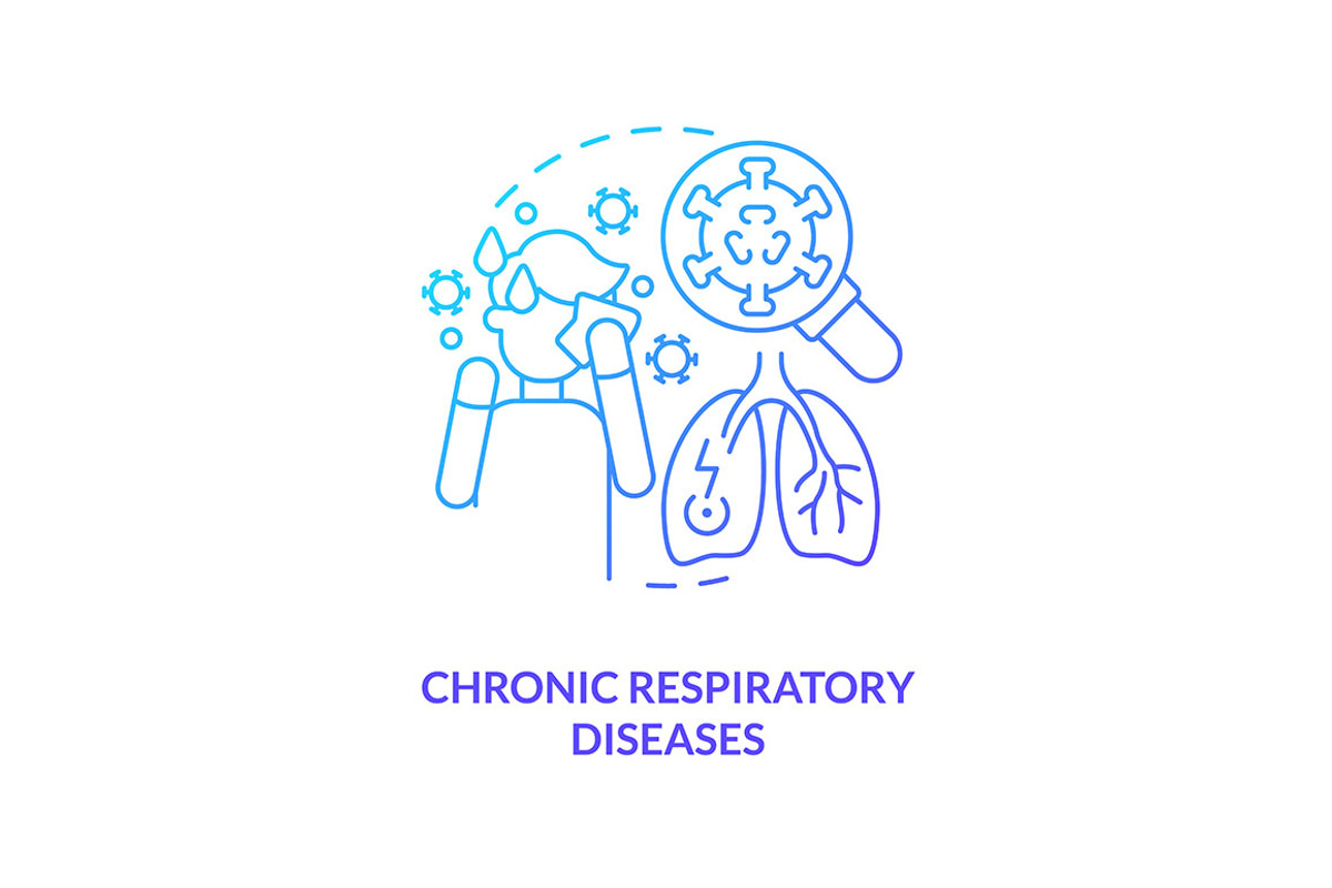 Chronic respiratory diseases blue, an Icon by IMG Visuals
